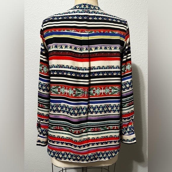 Collective Concepts Blouse. Size Small. Floral stripe print. Button front. - Picture 3 of 11